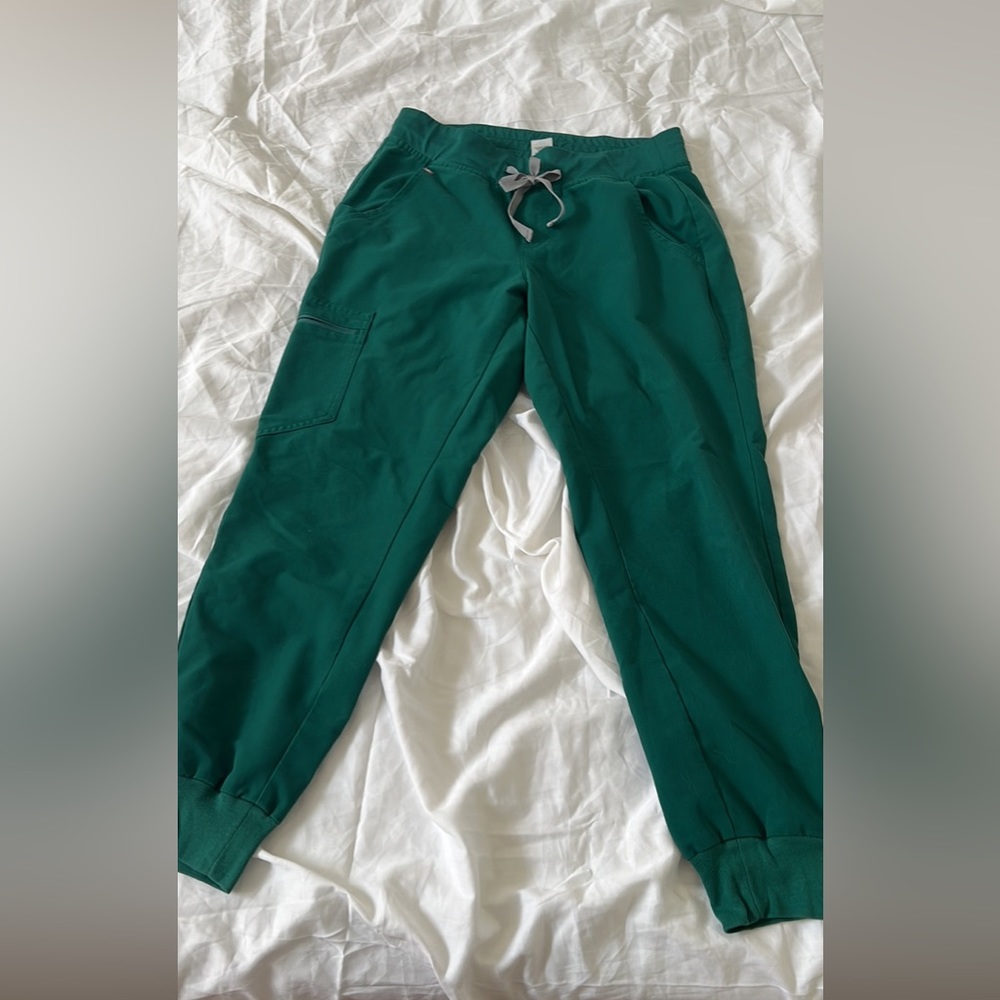 FIGS hunter green Zamora scrub pants. Size small petite